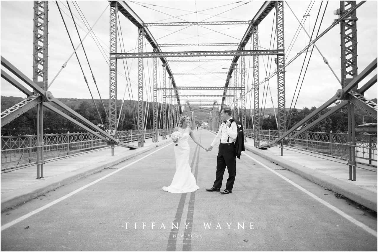 Binghamton NY wedding bridge wedding portrait