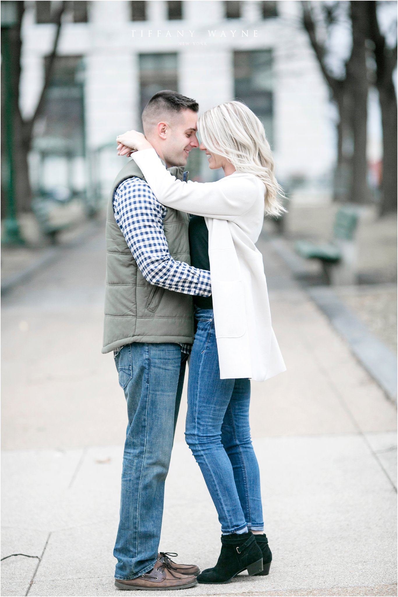 Franklin Plaza engagement session causal look