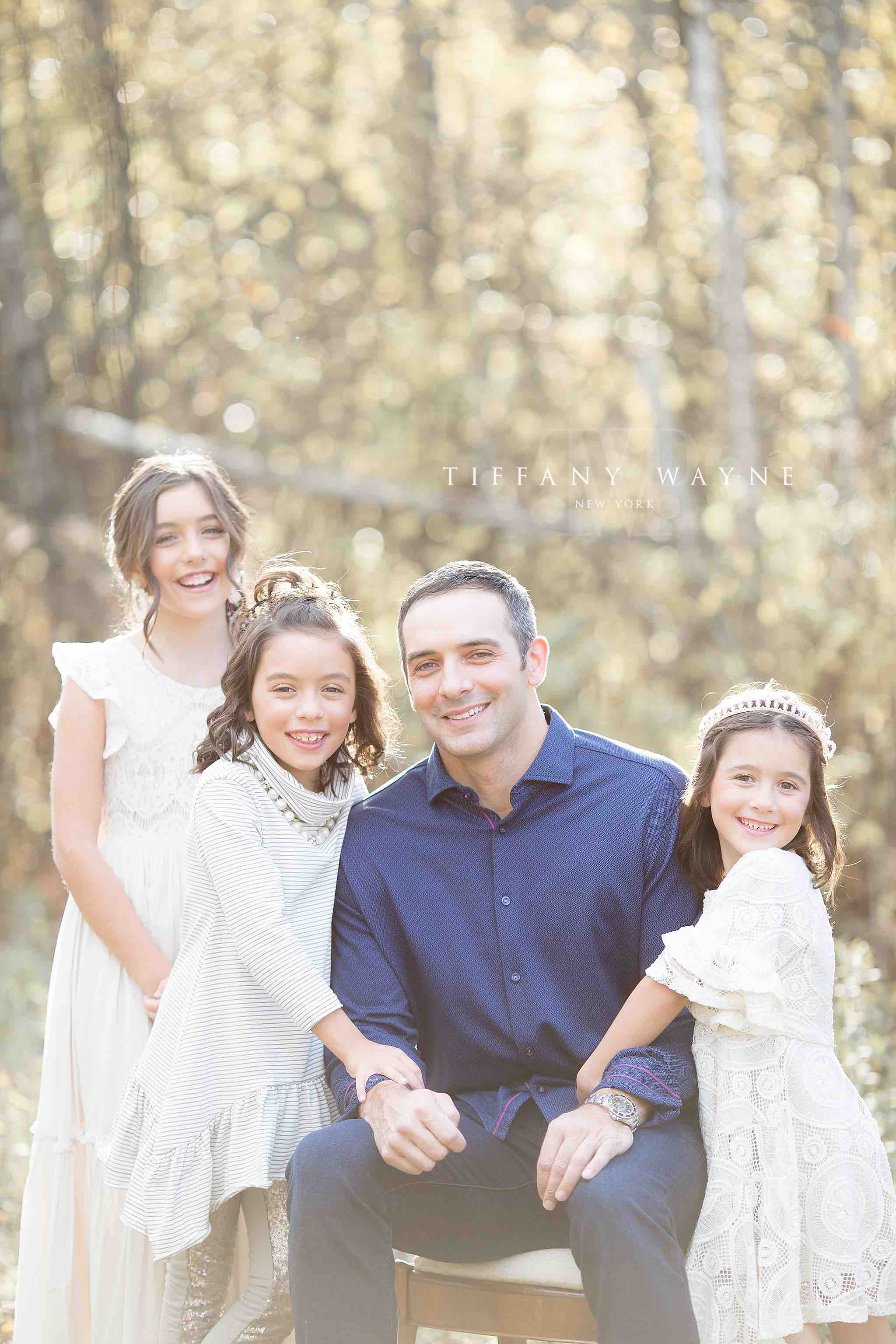 dad with daughters photographed by NY family photographer TIffany Wayne Photography
