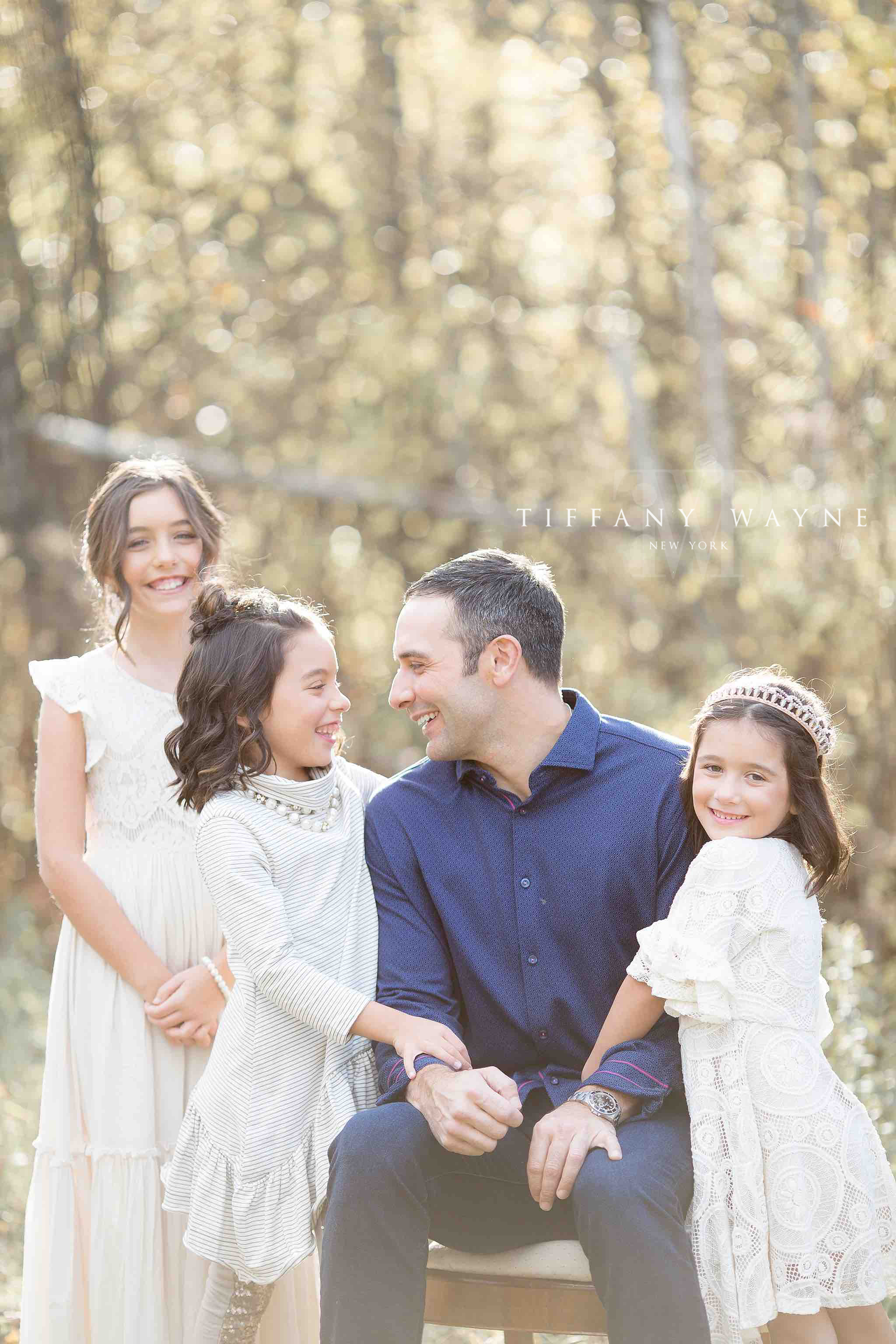 dad with daughters photographed by NY family photographer TIffany Wayne Photography