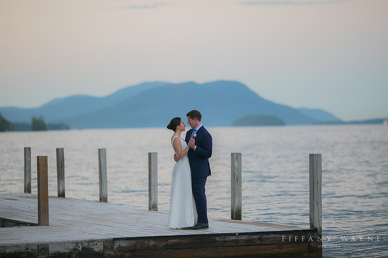 Lake George wedding portraits by wedding photographer Tiffany Wayne