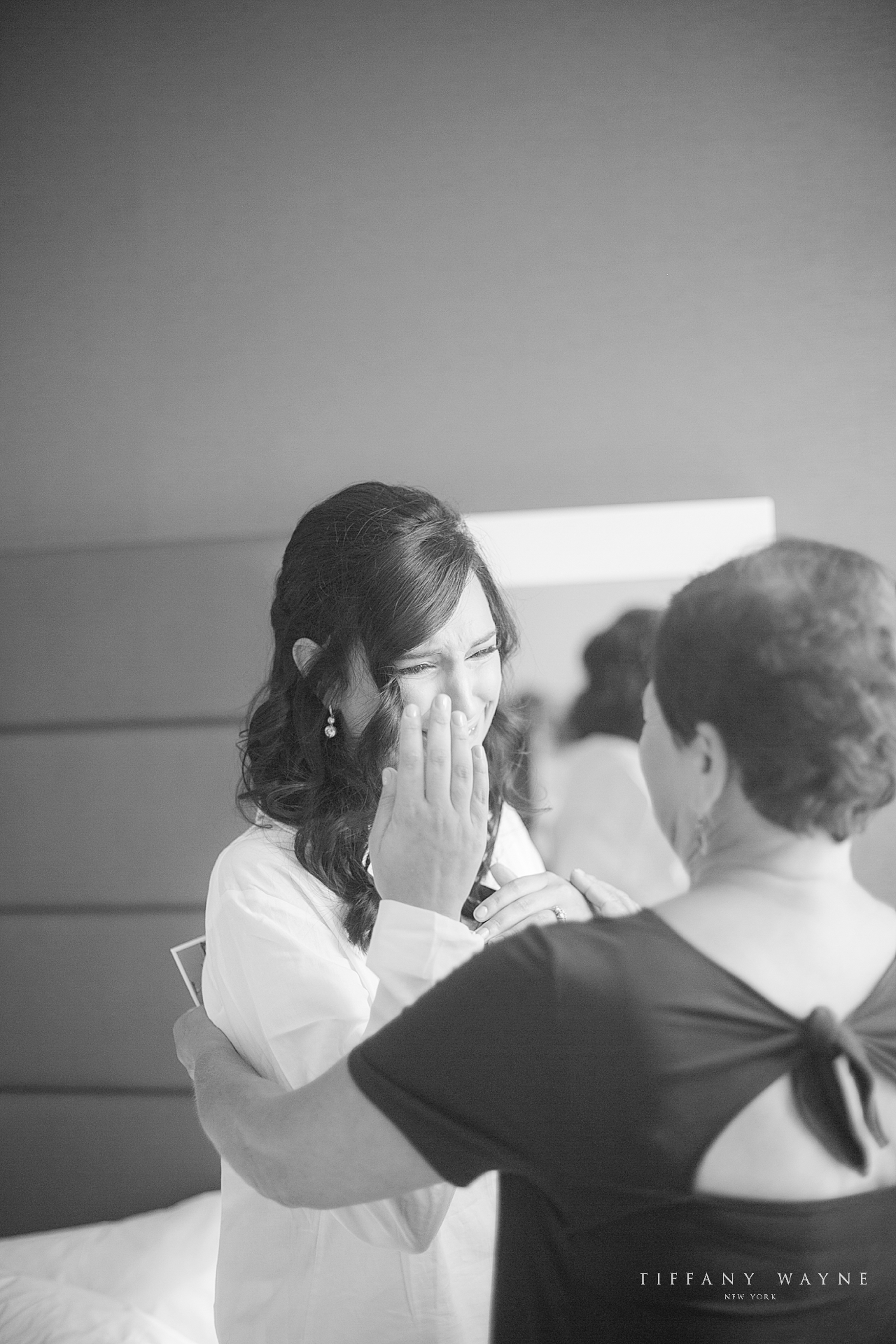 bride and mother emotional on wedding day photographed by New York wedding photographer Tiffany Wayne