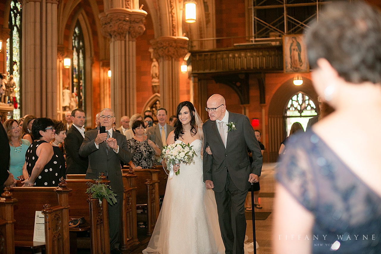 father walks daughter down the aisle photographed by wedding photographer Tiffany Wayne