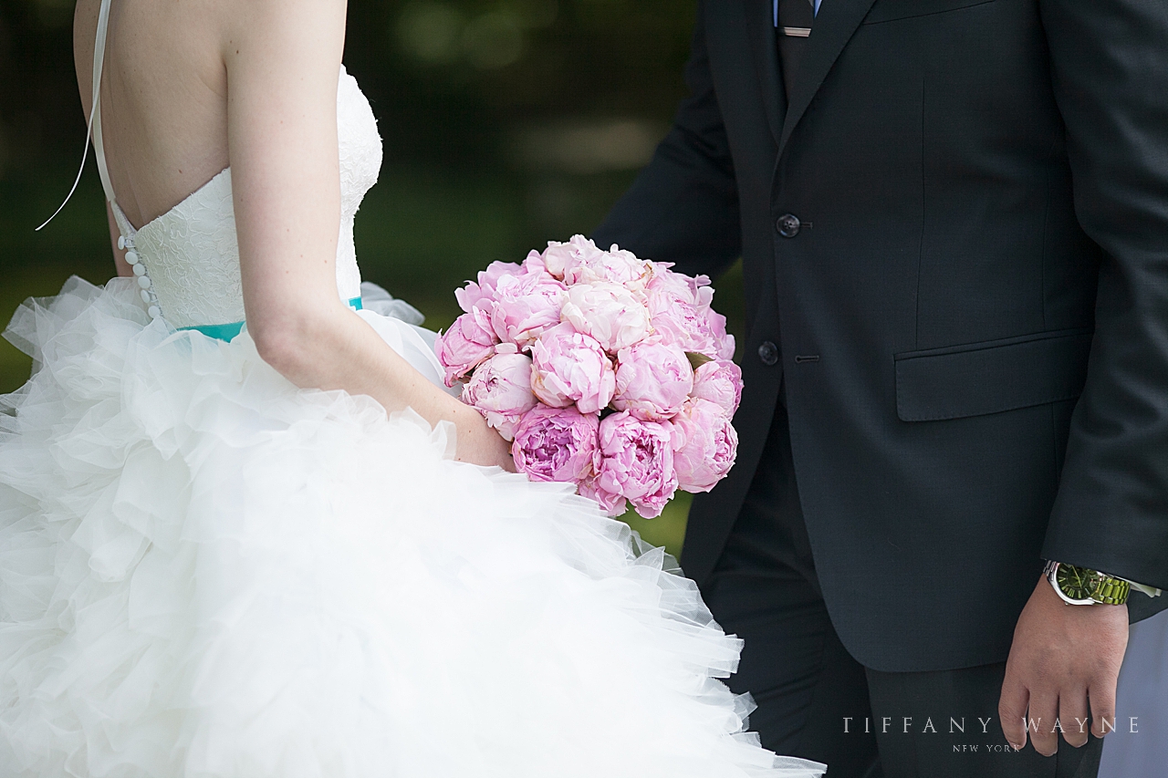 pink peony bridal bouquet photographed by wedding photographer Tiffany Wayne Photography