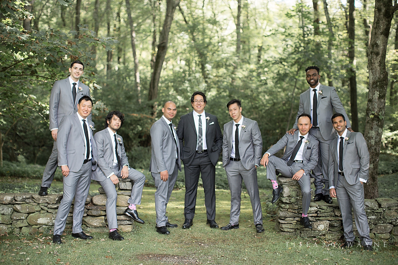 groom and groomsmen at Lord Thompson Manor photographed by wedding photographer Tiffany Wayne Photography