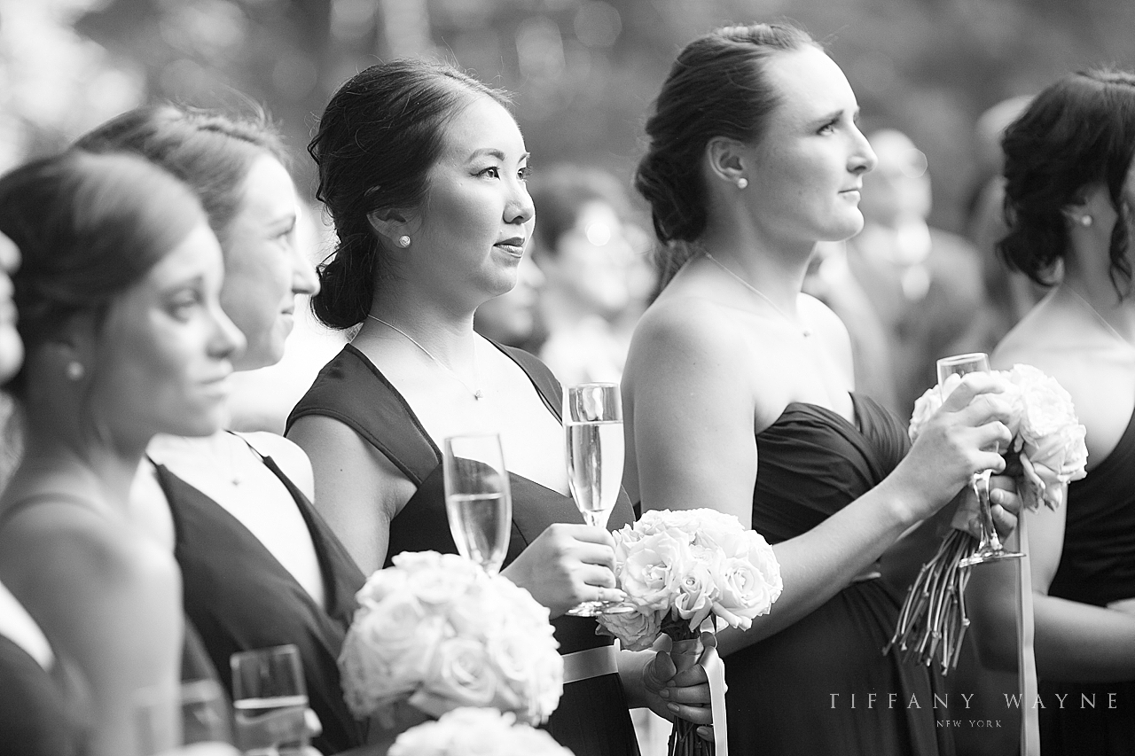 outdoor wedding toast photographed by wedding photographer Tiffany Wayne Photography