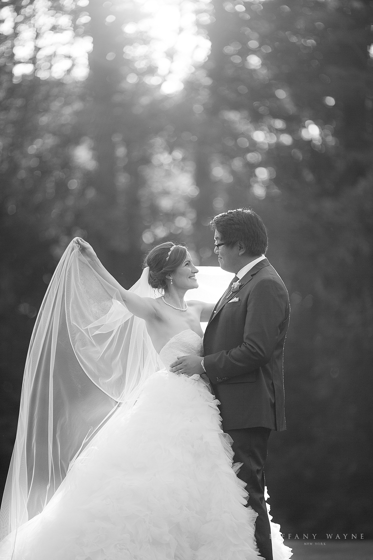 sunset wedding portraits with CT wedding photographer Tiffany Wayne Photography