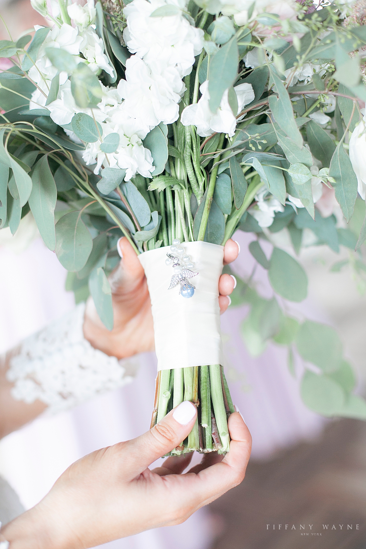 bride's bouquet details photographed by wedding photographer Tiffany Wayne Photography