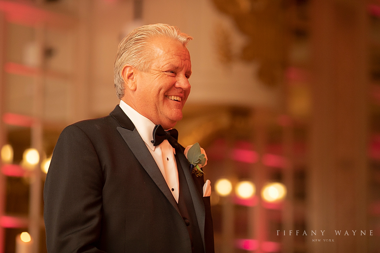 father of bride gives toast photographed by wedding photographer Tiffany Wayne Photography