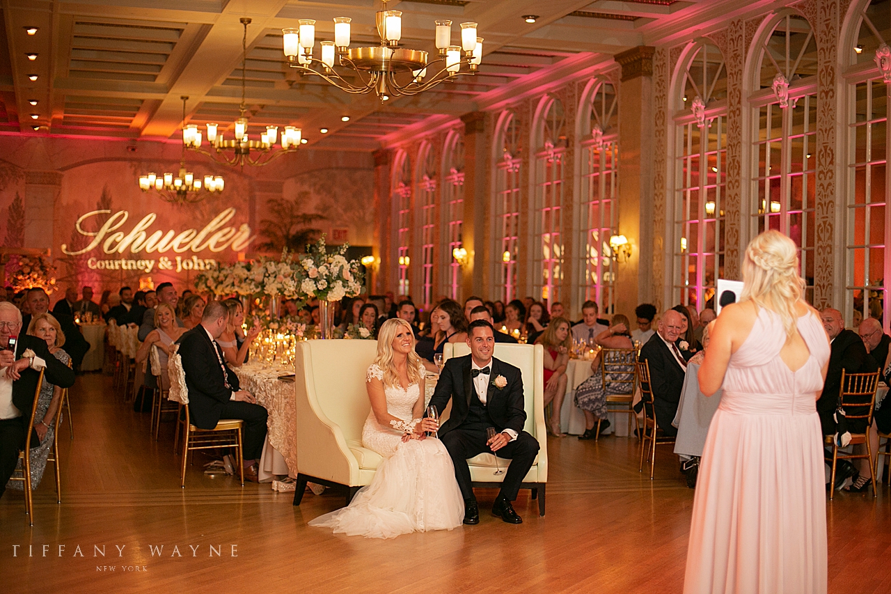 reception toasts photographed by wedding photographer Tiffany Wayne Photography