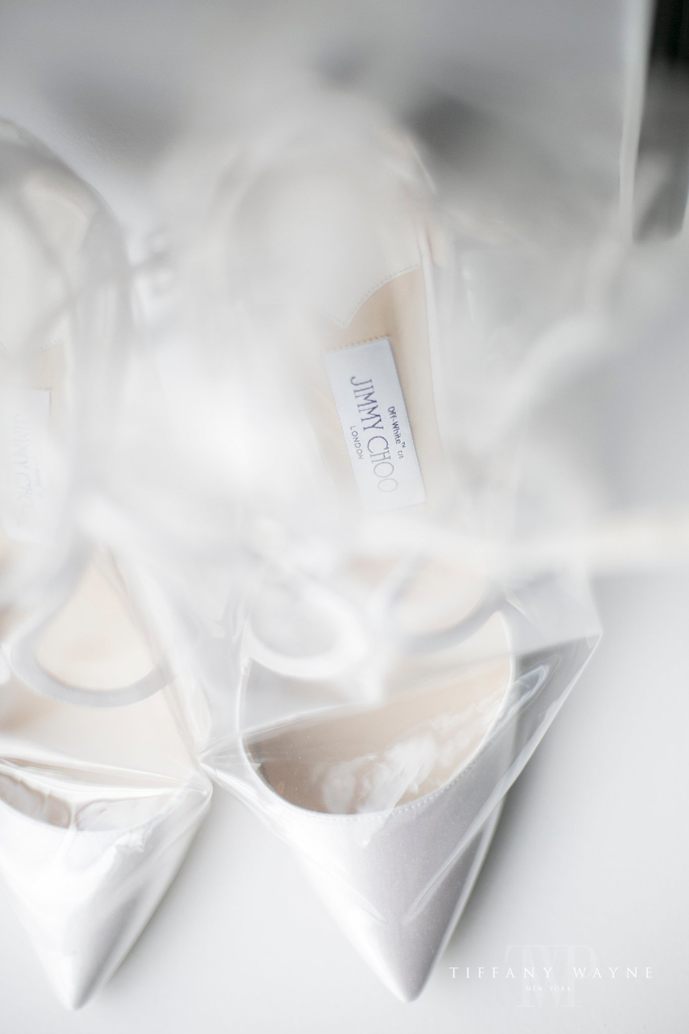 bride's Jimmy Choo shoes photographed by Tiffany Wayne Photography