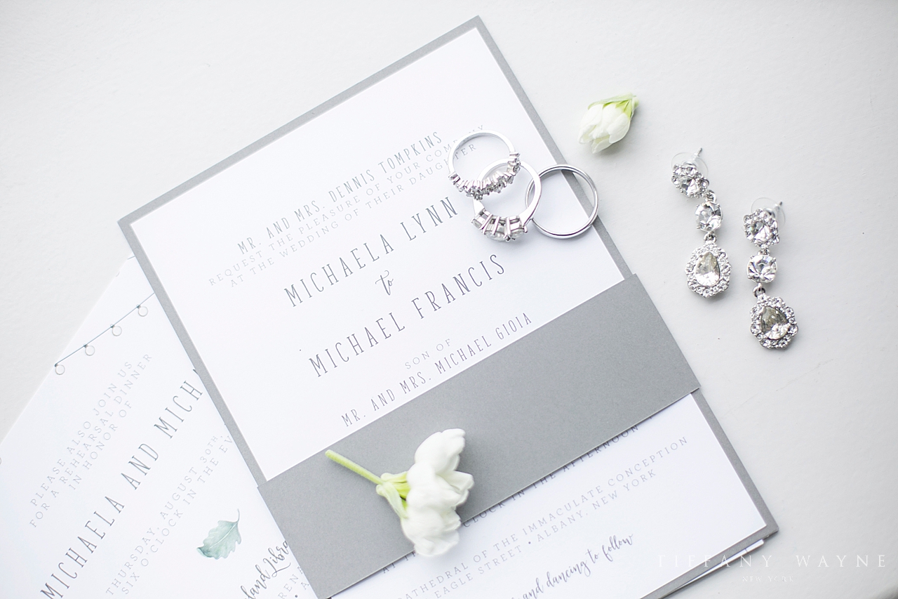 Troy NY wedding invitation by Perfectly Invited photographed by New York wedding photographer Tiffany Wayne