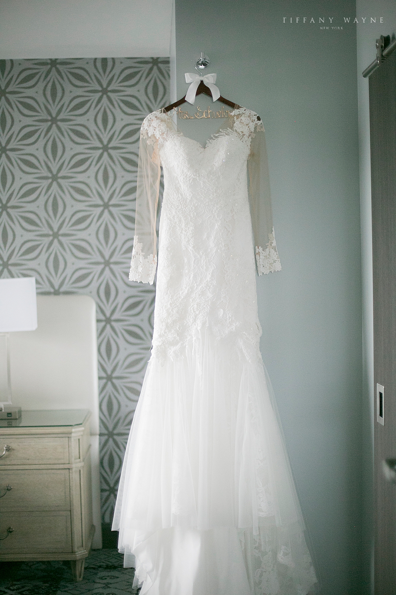 Angela's Bridal wedding gown photographed by new York wedding photographer Tiffany Wayne Photography